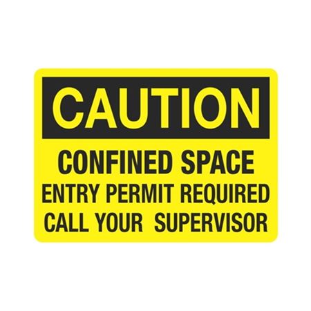 Caution Confined Space Entry Permit
Reqd. Call Supervisor